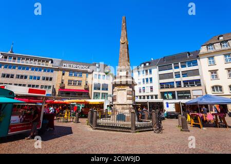 BONN, GERMANY - JUNE 29, 2018: Market square in the centre of Bonn city in Germany