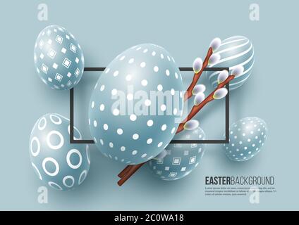 Abstract Easter blue background. Stock Vector