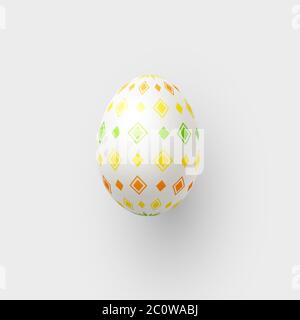 Abstract 3d Easter egg with geometric pattern. Stock Vector