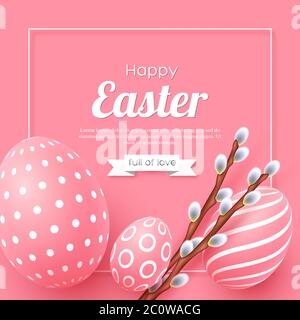 Abstract Easter pink background. Stock Vector