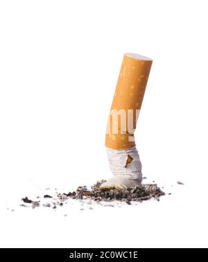 cigarette optional ash cancer harmful stub danger health insalubrious blank Stock Photo