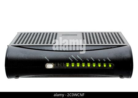 connection connectivity interface annexation router broadband modem internet Stock Photo