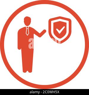 Beautiful, meticulously designed Business protection shield icon. Stock Vector