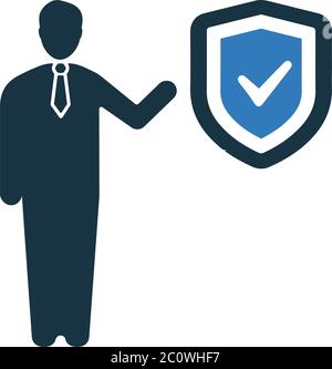 Beautiful, meticulously designed Business protection shield icon. Stock Vector