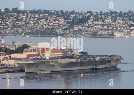 CVN-71 USS Theodore Roosevelt Aircraft Carrier United States Navyat San Diego Naval Base October 2019 Stock Photo