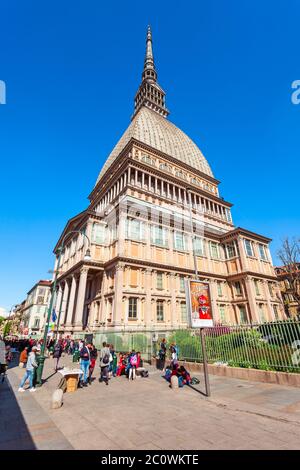 TURIN, ITALY - APRIL 08, 2019: The Mole Antonelliana is a major landmark building in Turin city, Piedmont region of Italy Stock Photo