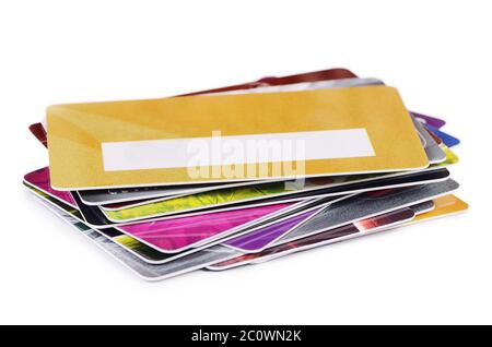 Plastic card isolated on white background Stock Photo