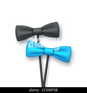 Realistic bow tie on the sticks. Stock Vector