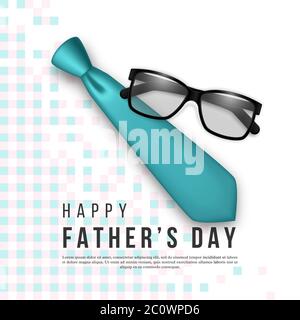 happy fathers day greeting with realistic tie Stock Vector Image & Art ...