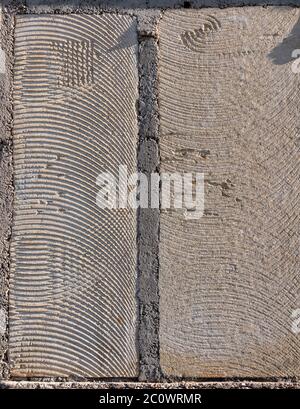 Sandstone Wall. Two big bricks. Abstract Background. Stock Photo