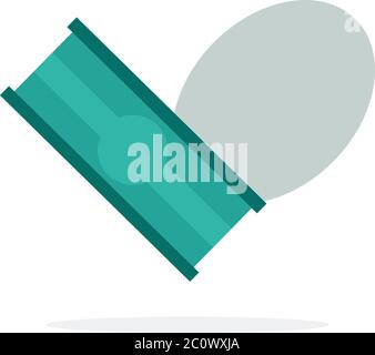 Opened used can tin flat isolated Stock Vector