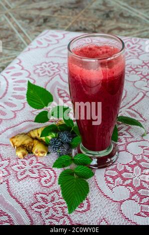 Black Raspberry Juice And Ingredients Stock Photo - Alamy