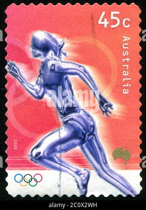 AUSTRALIA - CIRCA 2000: stamp printed by Australia, shows runner, circa 2000 Stock Photo