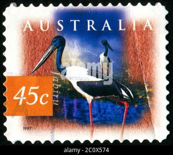 AUSTRALIA - CIRCA 1997: stamp printed by Australia, shows heron, circa 1997 Stock Photo