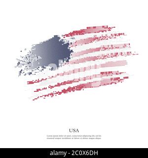 USA flag with halftone effect. Stock Vector