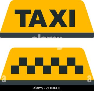 Taxi, checkered taxi, car, passenger, transportation vector icon flat isolated Stock Vector