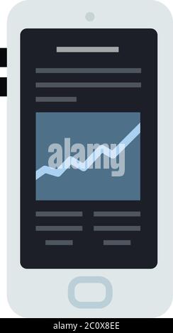 Exchange application on phone vector icon flat isolated Stock Vector