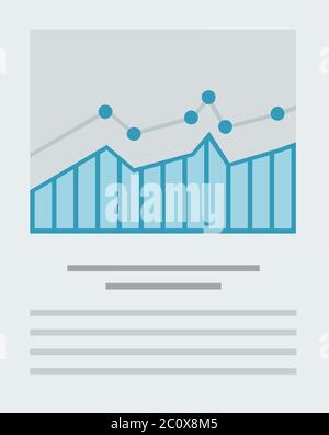 Data graphs on a paper vector icon flat isolated Stock Vector