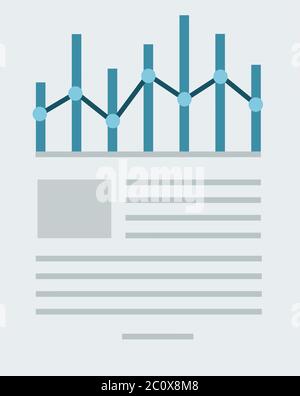 Economic graph on paper vector icon flat isolated Stock Vector