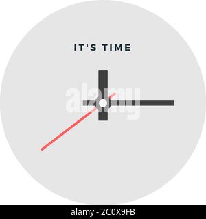 Round wall clock with the inscription vector icon flat isolated Stock Vector