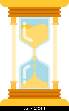 Gold hourglass vector icon flat isolated Stock Vector