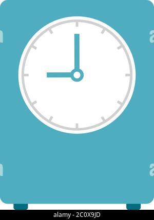 Green bedside alarm clock vector icon flat isolated Stock Vector
