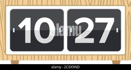 Flip desk clock vector icon flat isolated Stock Vector