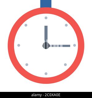 Train station clock, railroad platform time vector icon. Stock Vector