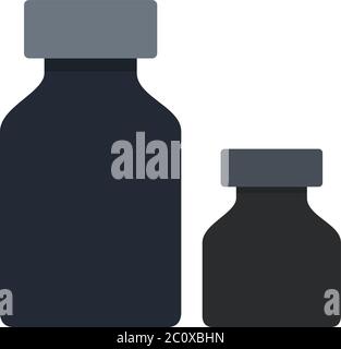Black ink Bottles vector icon flat isolated Stock Vector