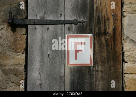 Fire extinguisher warning sign Stock Photo