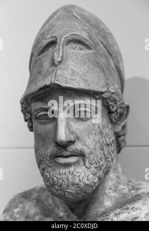 Ancient marble portrait bust of Pericles Stock Photo