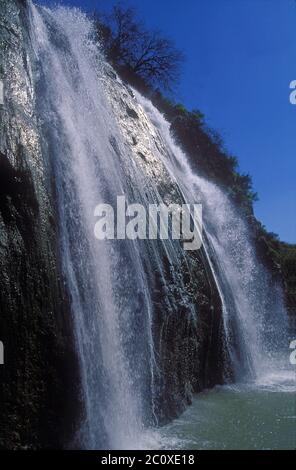 HaTanur waterfall,  Ayun river in the Galilee in northern Israel Stock Photo