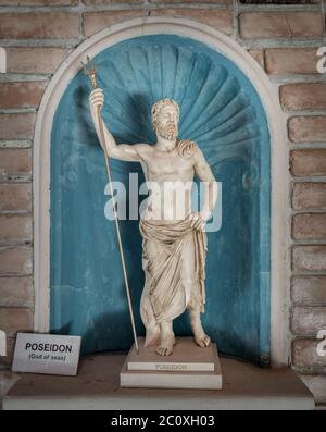 Poseidon statue god of sea in Greek mythology Stock Photo