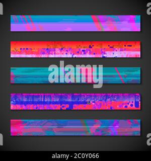 colorful abstract fashion leaderboard backdrop set Stock Photo