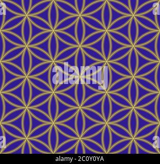 colored flower of life sacred geometry pattern Stock Photo