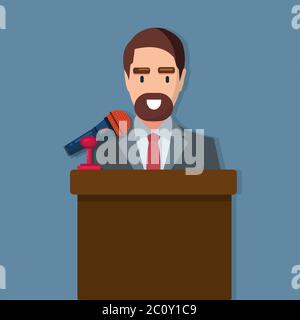 man speaker isolated vector illustration Stock Vector