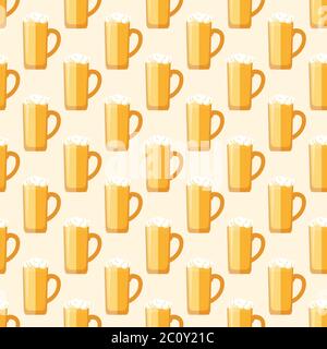 colored beer mug seamless pattern Stock Photo