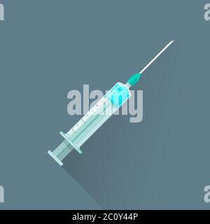 vector flat medical syringe illustration icon Stock Photo