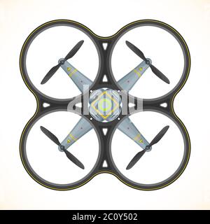 vector flat quadcopter drone illustration Stock Photo - Alamy