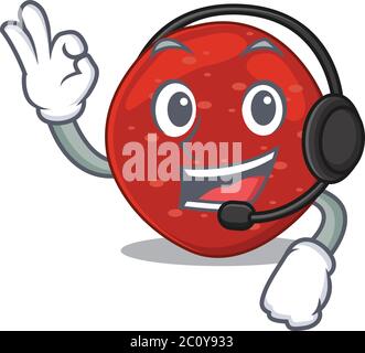A stunning peperoni mascot character concept wearing headphone Stock Vector