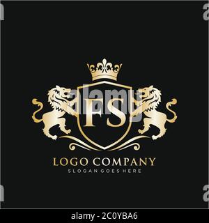 FS Letter Initial with Royal Template.elegant with crown logo vector ...