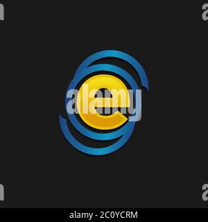 Letter E logo icon design template elements. Vector color sign.EPS 10 Stock Vector