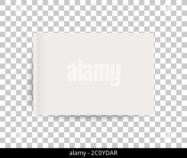 A4 sized mockup of a landscape-oriented magazine or catalogue. Blank sheet of paper. Element for advertising and promotional message. 3d vector illust Stock Vector