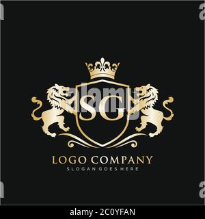 Luxury royal wing Letter SG crest Gold color Logo vector, Victory logo ...