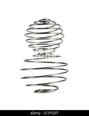 Two Metal Wire Shaker Balls Stacked on White background Stock Photo