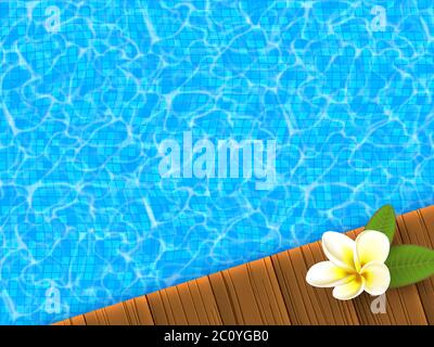 Realistic blue swimming pool. Stock Vector