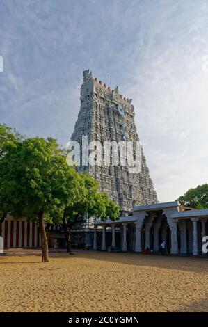 Gigaantic Gopuram Tower Of Thiruchendur Murugan Temple Stock Photo Gigaantic Gopuram Tower Of Thiruchendur Murugan Temple Stock Photo