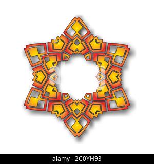 vector abstract circular star pattern design mandala style. Round Pattern Mandala. Abstract design of Persian Islamic Turkish Ar Stock Photo