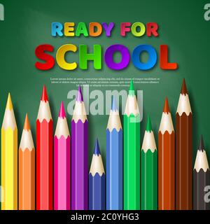 Ready for school typographic design. Stock Vector