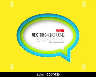 3d paper round speech bubble. Stock Vector